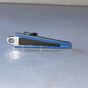 Tie Clip Baby Blue‎ Black Stainless Steel